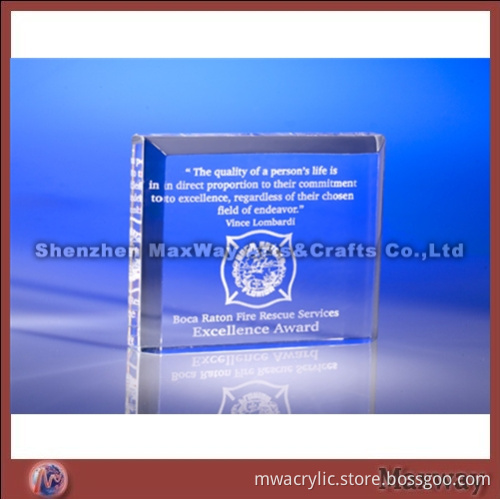 Transparent Small Square Carving Acrylic Award